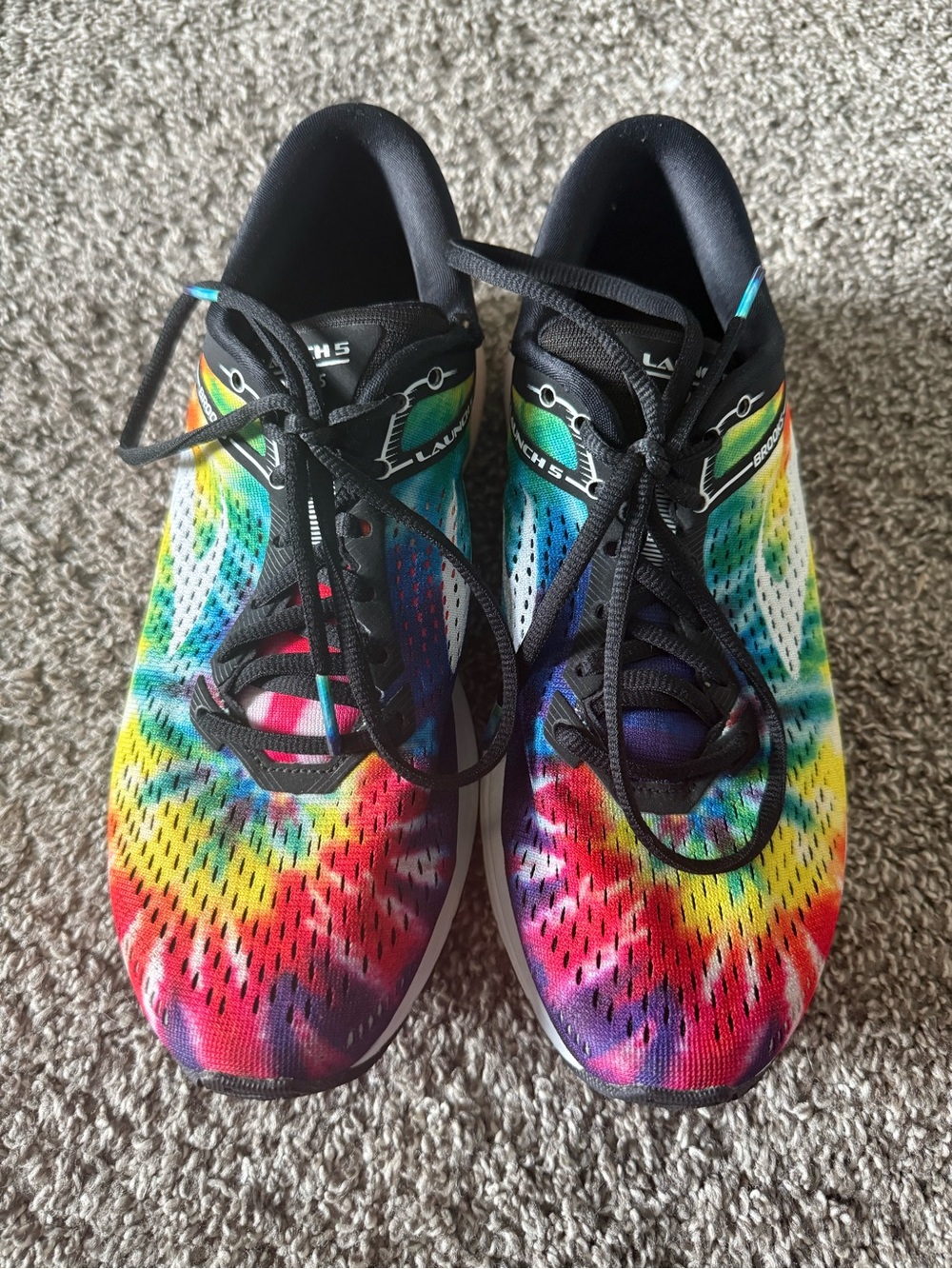 Brooks Launch 5 Rock N Roll tie dye shoes
